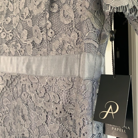Adrianna Parpell long lace dress. Beautiful color gray. - Picture 2 of 5